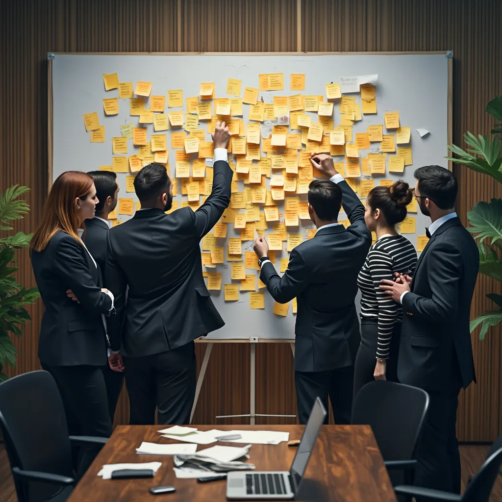 Équipe d'avocats en séance de brainstorming