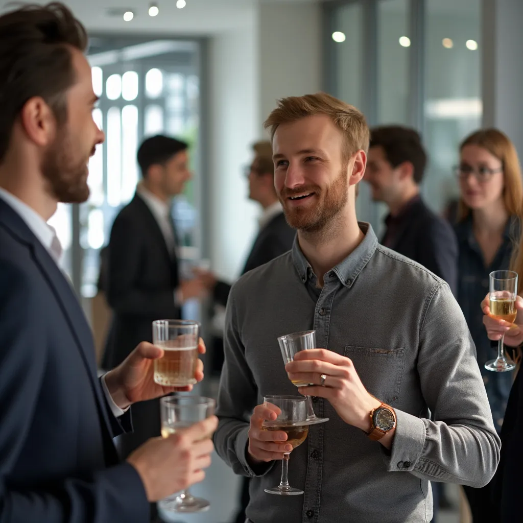 Moment convivial lors d'un événement du cabinet