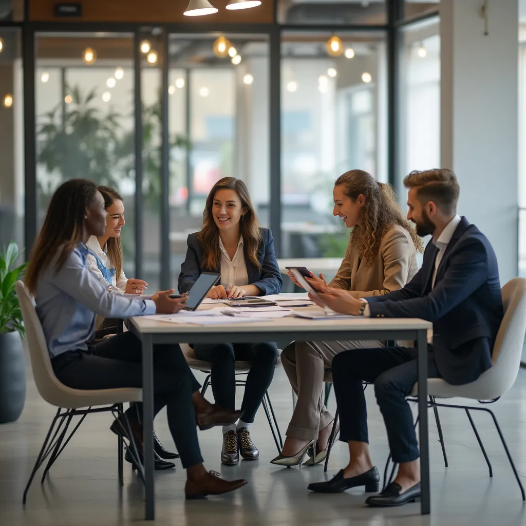 Équipe d'avocats LexConseil en discussion stratégique